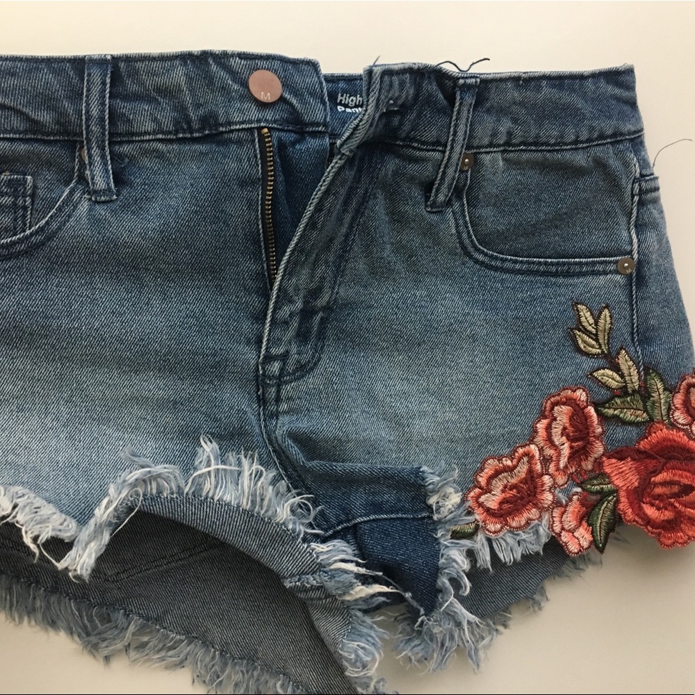 Floral Denim Shorts